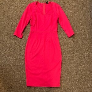 Elegant Long Sleeve Pink Dress